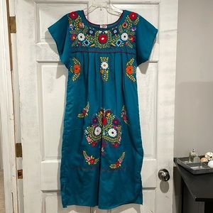 Embroidered Mexican Dress